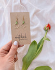 Leather & Brass Circle Earrings | Lime Green