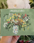 Congrats Green Floral Card