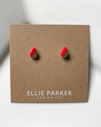 Teardrop Red Ceramic Earrings