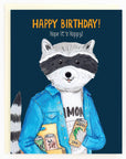 Birthday Raccoon Beer | Greeting Card
