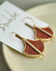 Dandelion Fan Earrings: Dark Terracotta/Gold