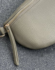 Crossbody handbag green leather purse bum bag