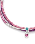 Miyuki Bracelet Trio | Fuchsia/Silver