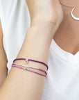 Miyuki Bracelet Trio | Fuchsia/Silver