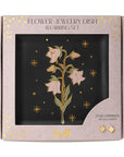 Jewelry Dish & Stud Earring Set - Flower/Black