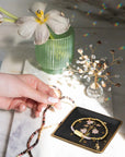 Jewelry Dish & Stud Earring Set - Flower/Black