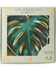 Jewelry Dish & Stud Earring Set - Leaf/Sage