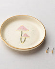 Jewelry Dish & Stud Earring Set - Mushroom/Oatmeal