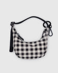 Baggu Crescent Bag Charm - Black & White Gingham