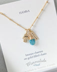 Hamsa + Peace Necklace