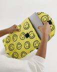Puffy Laptop Sleeve: Yellow Happy