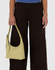 Baggu Mini Recycled Leather Shoulder Bag - Straw