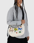 Baggu Medium Nylon Crescent Bag - Embroidered Painted Prairie