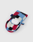 Puffy Earbuds Case: Painted Check