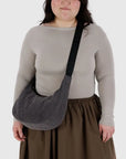 Baggu Medium Denim Crescent Bag - Washed Black Denim