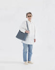 Baggu Horizontal Zip Duck Bag - Navy Stripe