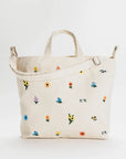 Horizontal Zip Duck Bag - Embroidered Ditsy Floral