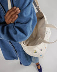 Horizontal Zip Duck Bag - Embroidered Ditsy Floral