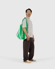 Big Baggu - Green Painted Stripe