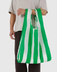 Big Baggu - Green Painted Stripe
