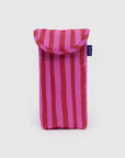 Puffy Glasses Sleeve - Pink and Red Painted Stripes