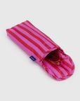 Puffy Glasses Sleeve - Pink and Red Painted Stripes