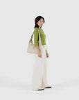 Recycled Leather Shoulder Bag - Stone