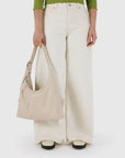 Recycled Leather Shoulder Bag - Stone