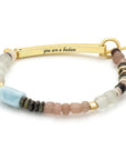 Hidden Message Bracelet | Badass/Larimar/Gold