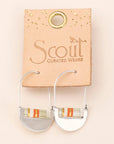 Good Karma Miyuki Crescent Hoop - Mist/Salmon/Silver