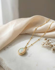 Opal Locket Necklace