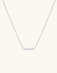 Pave Bar Necklace - Silver