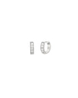 Pave Mini Huggies: Silver & Cubic Zirconia