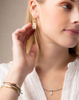 Good Karma Miyuki Frame Earring | Mint/Peach