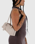 Baggu Small Recycled Leather Bowler Bag - Stone