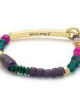 Hidden Message Bracelet | Strong AF/Amethyst/Gold
