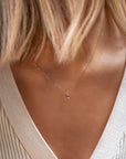 Pink Sapphire Petite Oval Necklace | 14k Gold