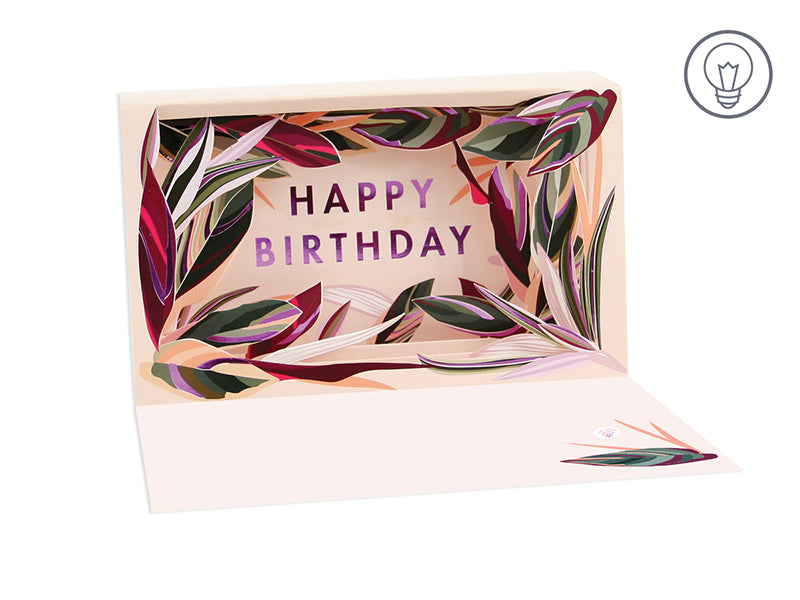 Birthday Leaves Shadow Box - Greeting Card