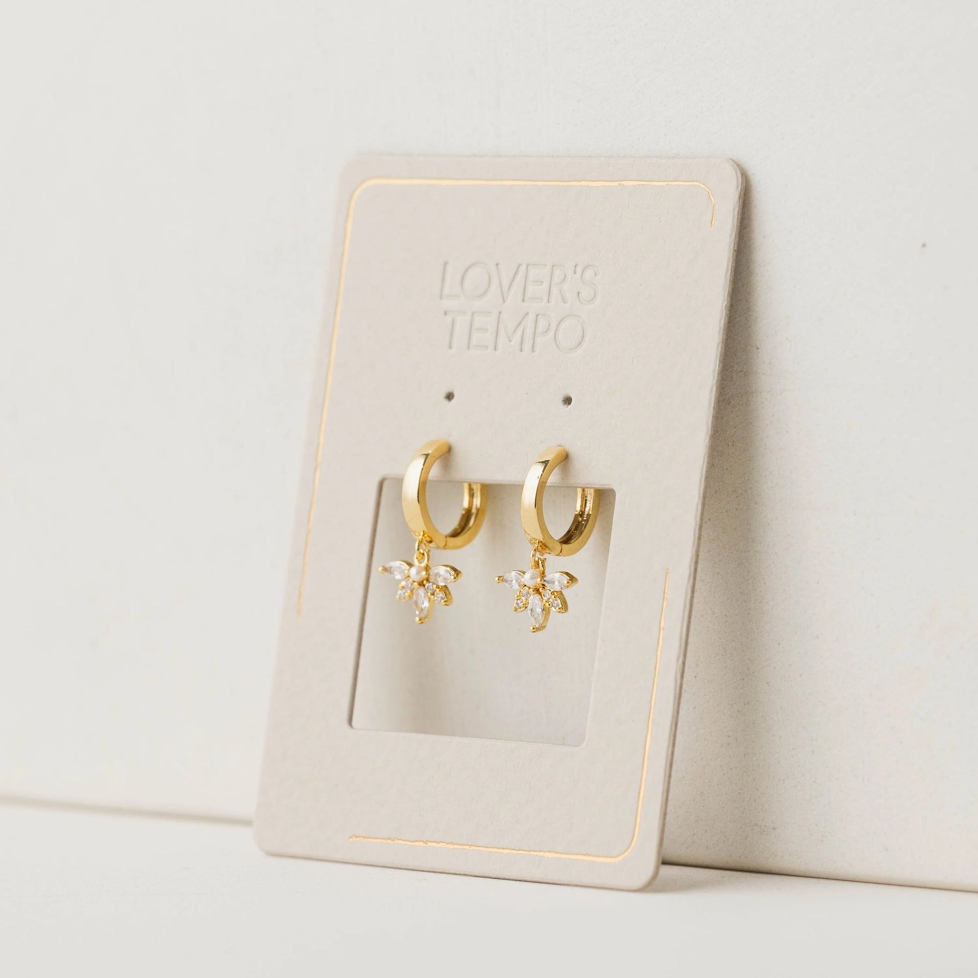 Harlowe Huggie Drop Hoop Earrings