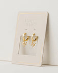 Harlowe Huggie Drop Hoop Earrings
