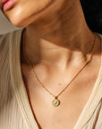Demi-Fine Heart Coin Necklace | Gold