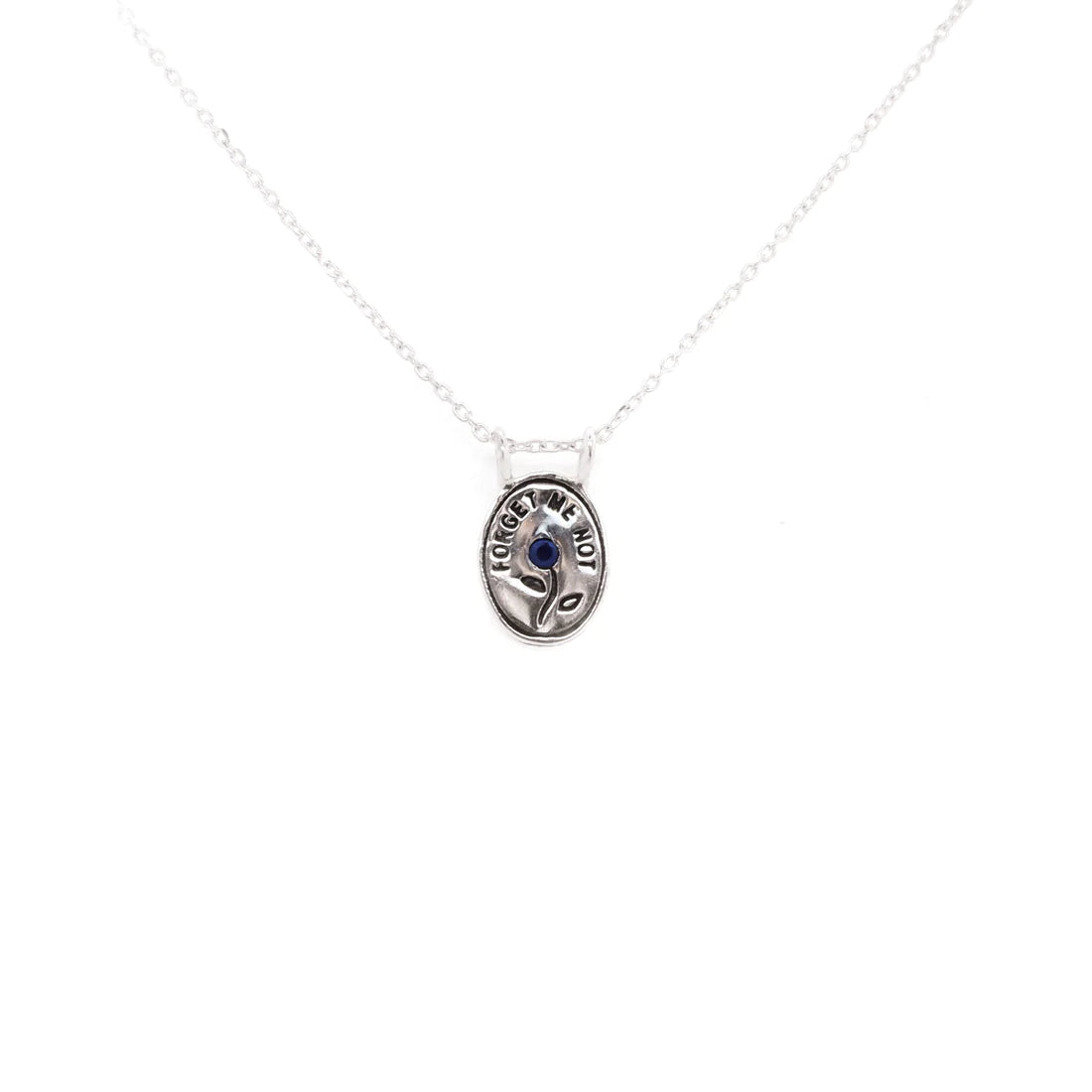 Forget Me Not Necklace: Silver