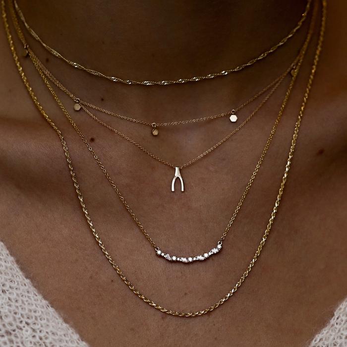 14K Little Wishbone Necklace | BLUBOHO | JV Studios Boutique