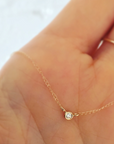 Solo Diamond Necklace | 14K Gold
