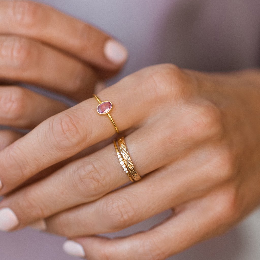 Jewelry Leah Alexandra Rings Leah Alexandra Pink Sapphire Audrey