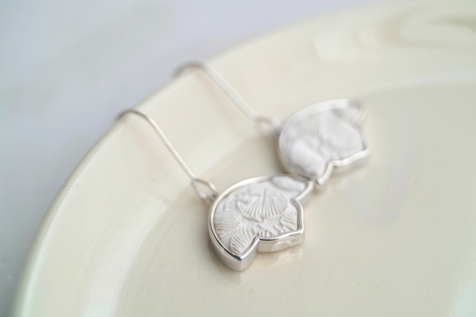 Floral-Style Hook Earrings: Ivory