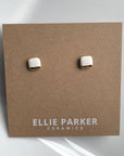 Square White Ceramic Earrings