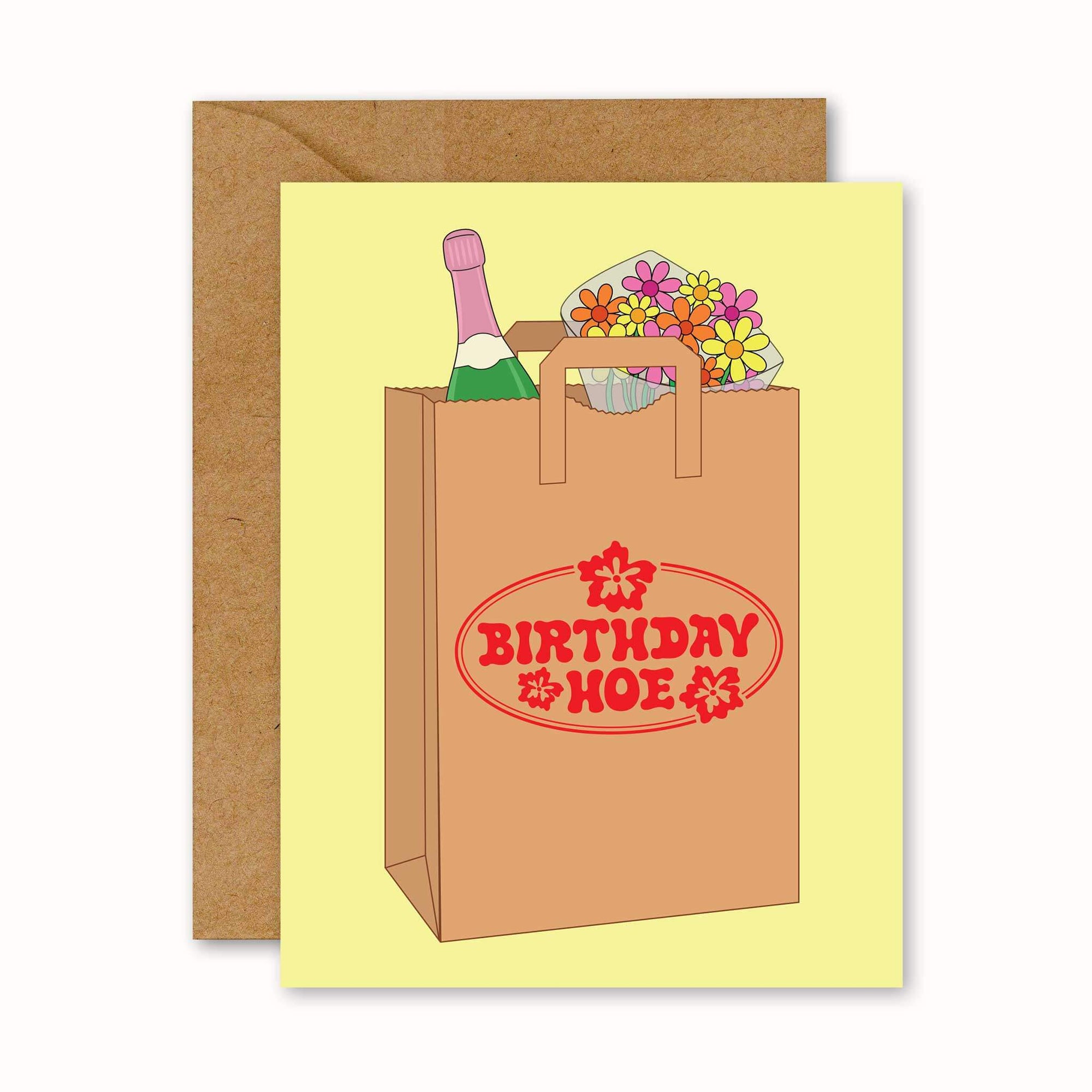 Birthday Hoe Champagne &amp; Flowers Card