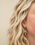 Art Deco Drop Earrings: Black & Beige