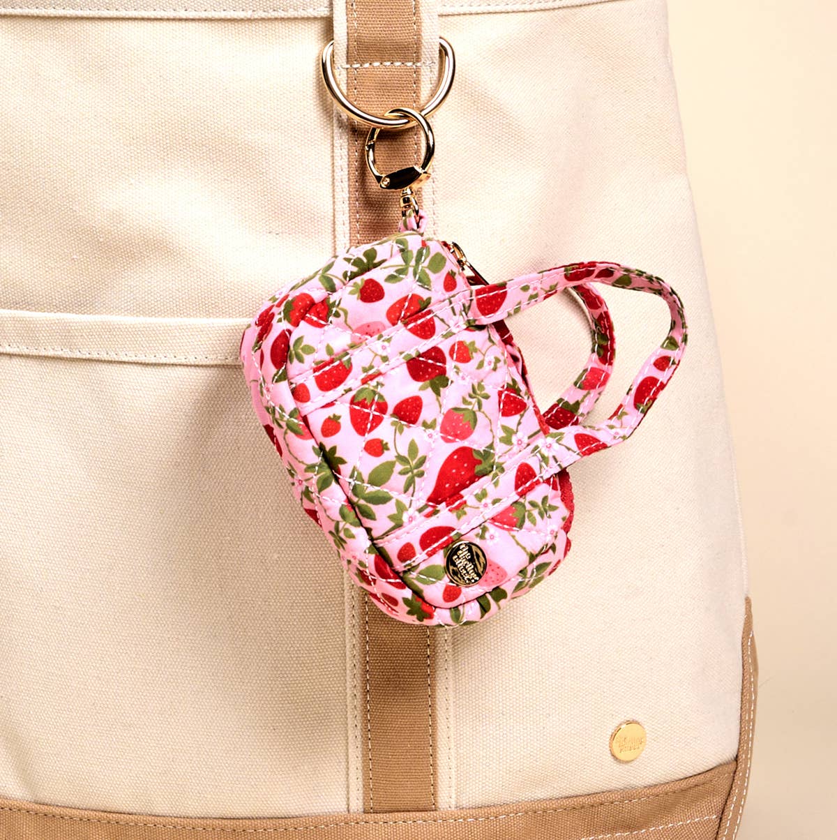 Itty Bitty Duffle Bag Charm: Strawberry Fields